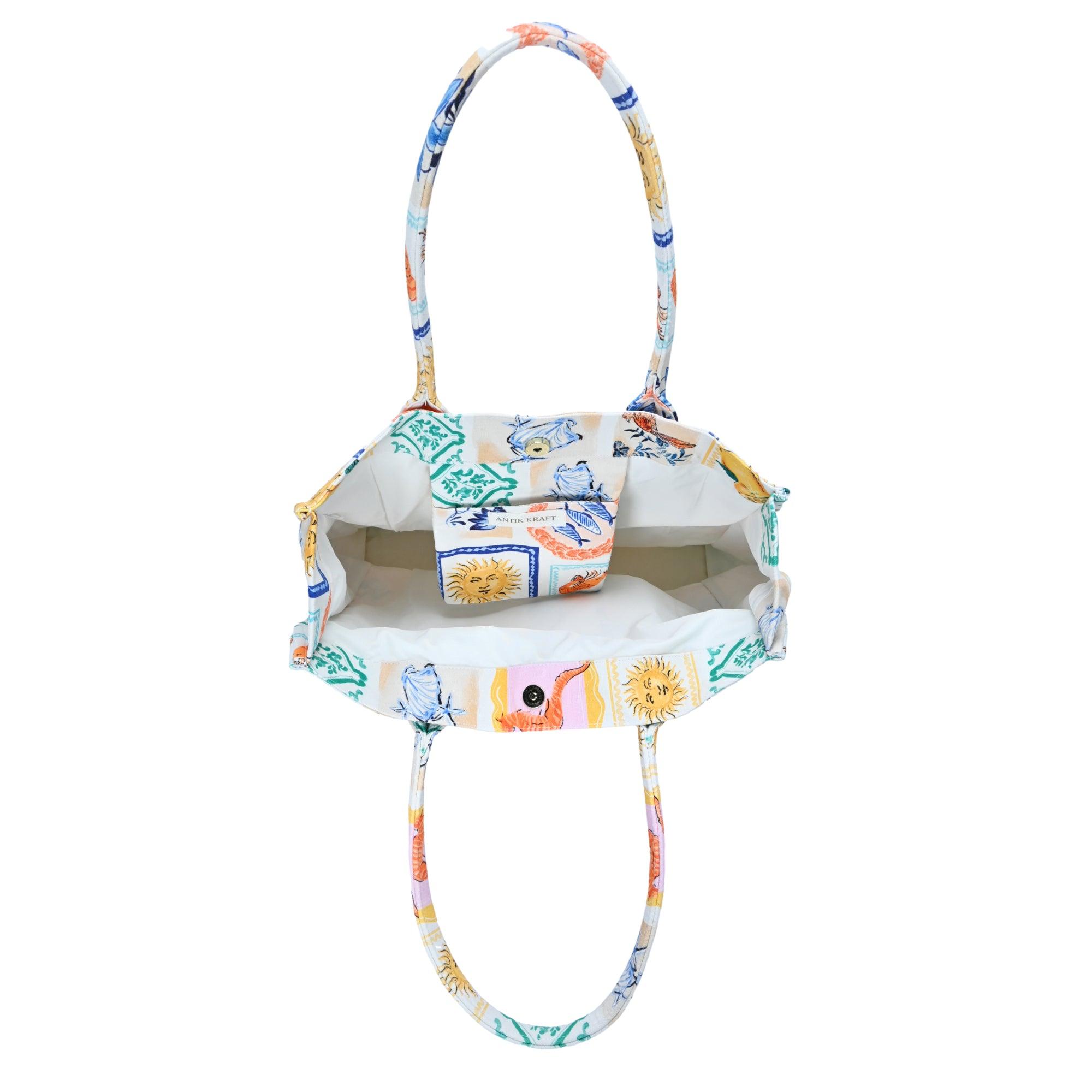 Isla's Mediterranean Mosaic Canvas Tote