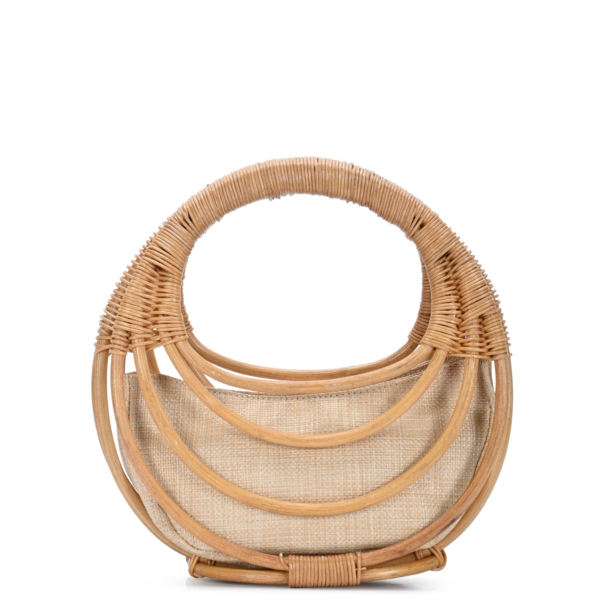 ハナハナ Solana Bamboo Straw Satchel by Antik Kraft