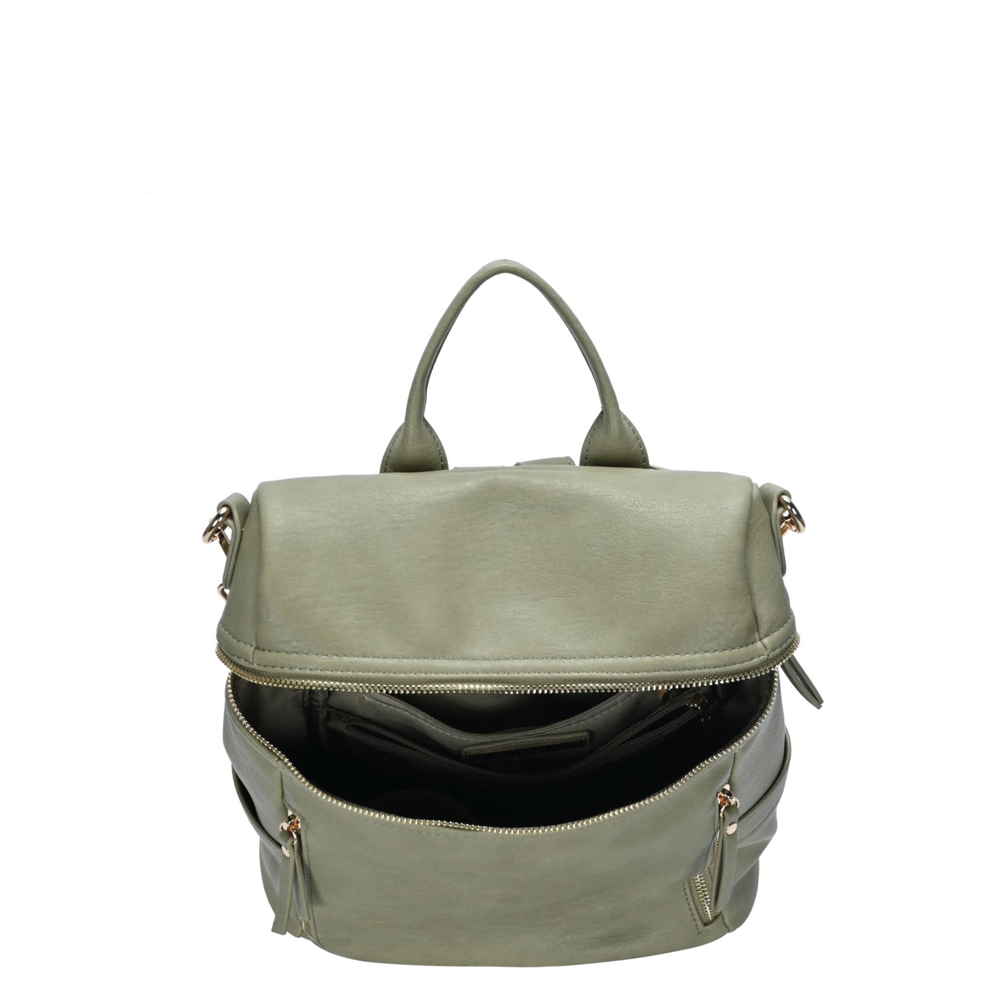 Miztique Convertible Vegan Leather Gray Bag Tote Crossbody Backpack