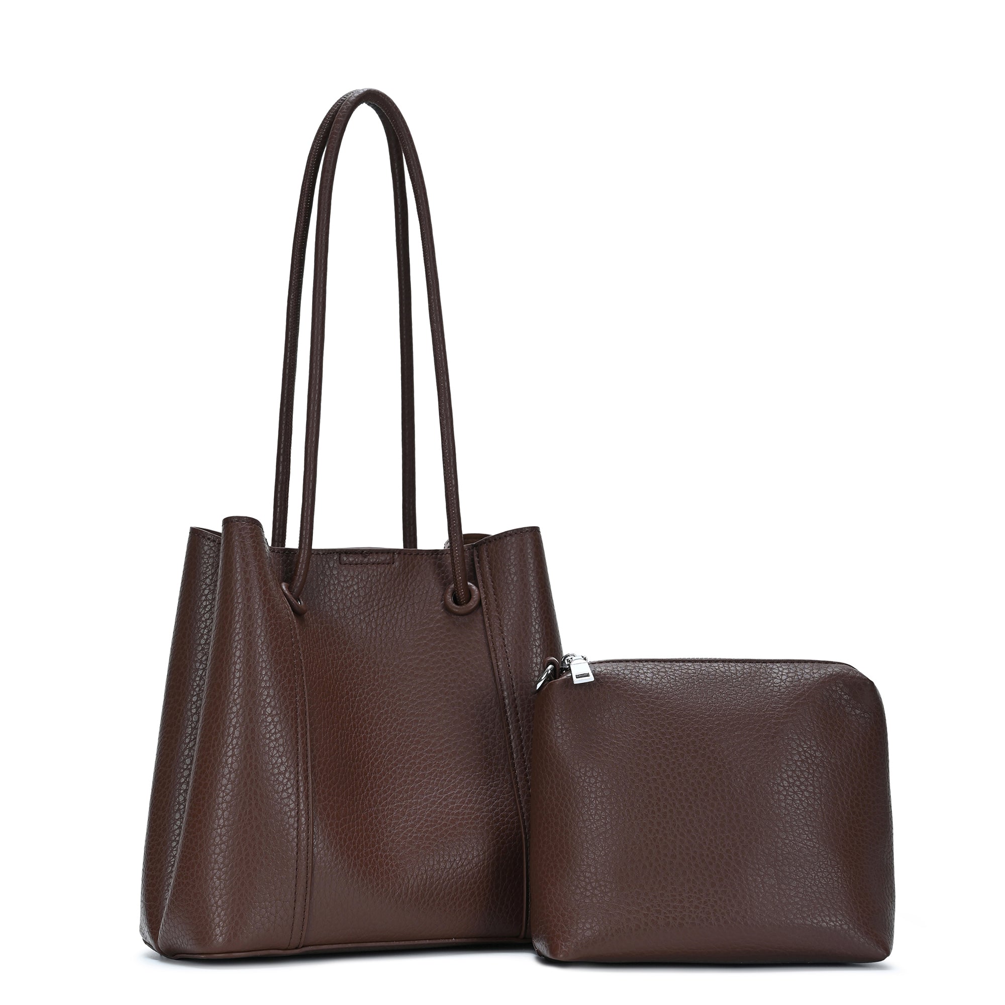 Minerva 2 in 1 Tote | Vegan Leather Tote Removable Pouch | Antik Kraft