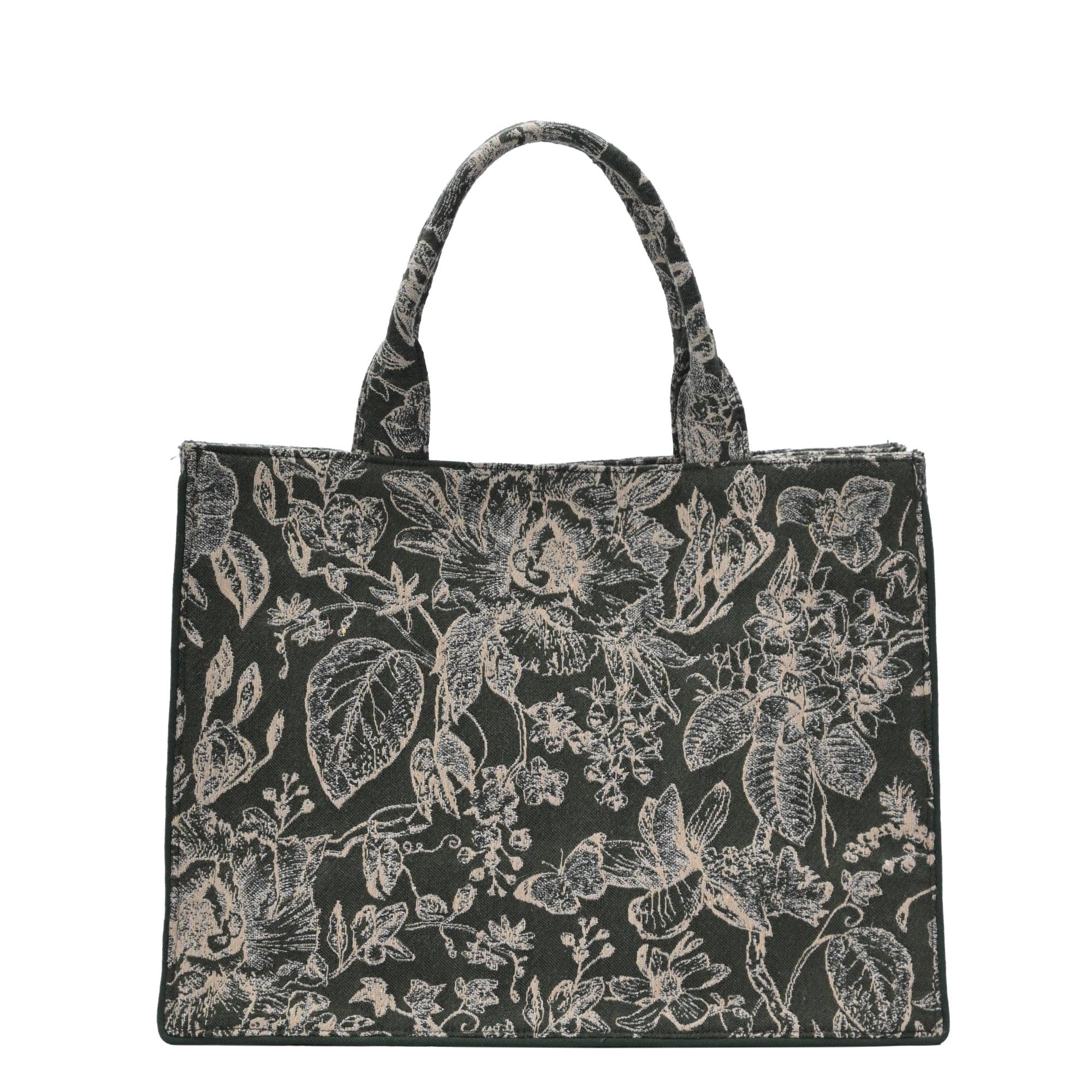 Isabella's Blossom Floral Jacquard Book Tote