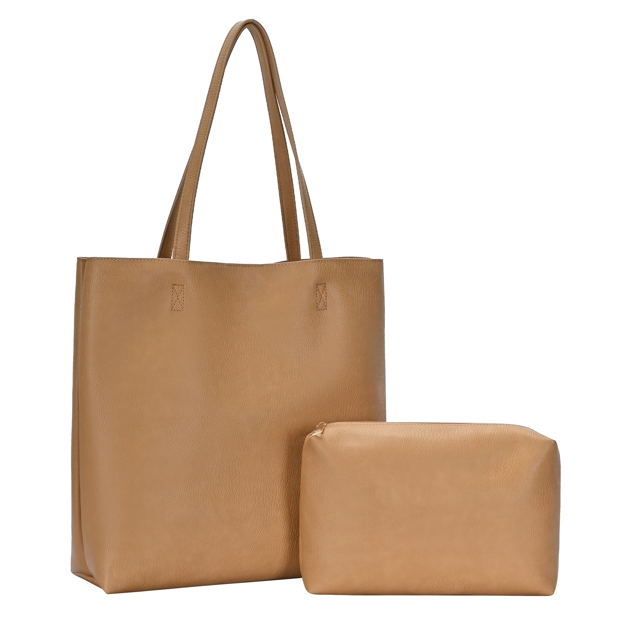 The Olivia Tote | Vegan Leather Tote Bag w/ Removable Pouch | Miztique