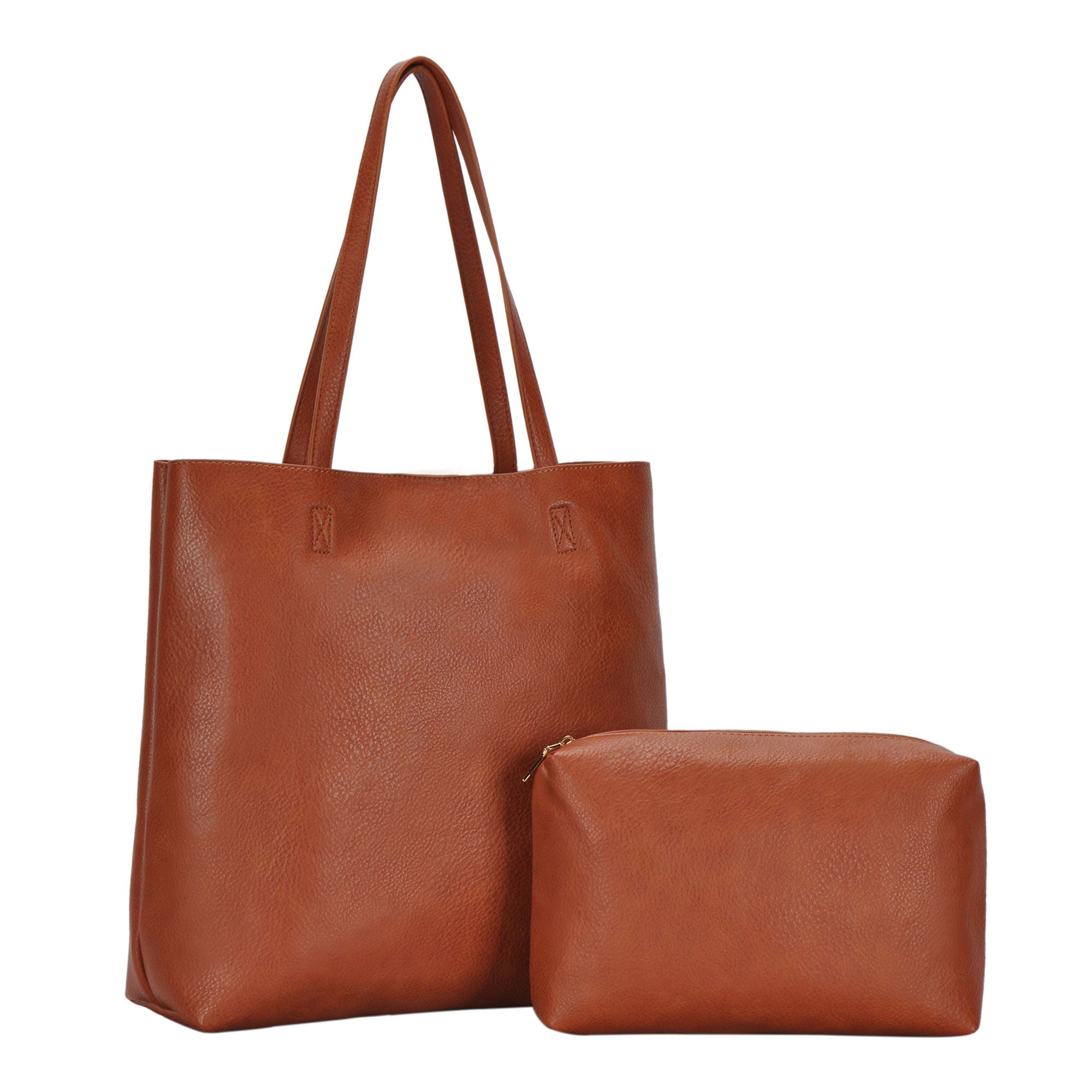 The Olivia Tote | Vegan Leather Tote Bag w/ Removable Pouch | Miztique